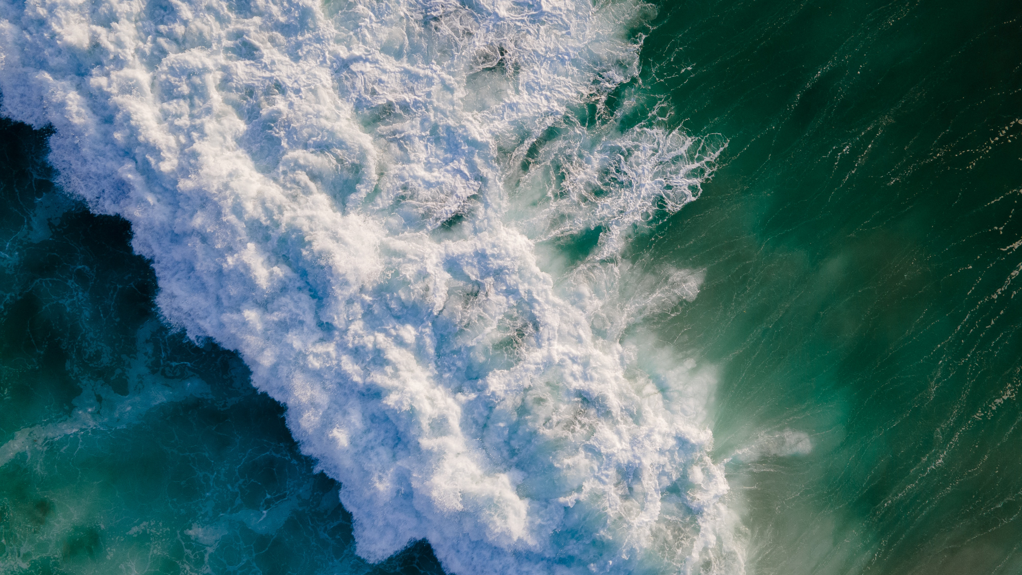 Aerial view of deep ocean waves